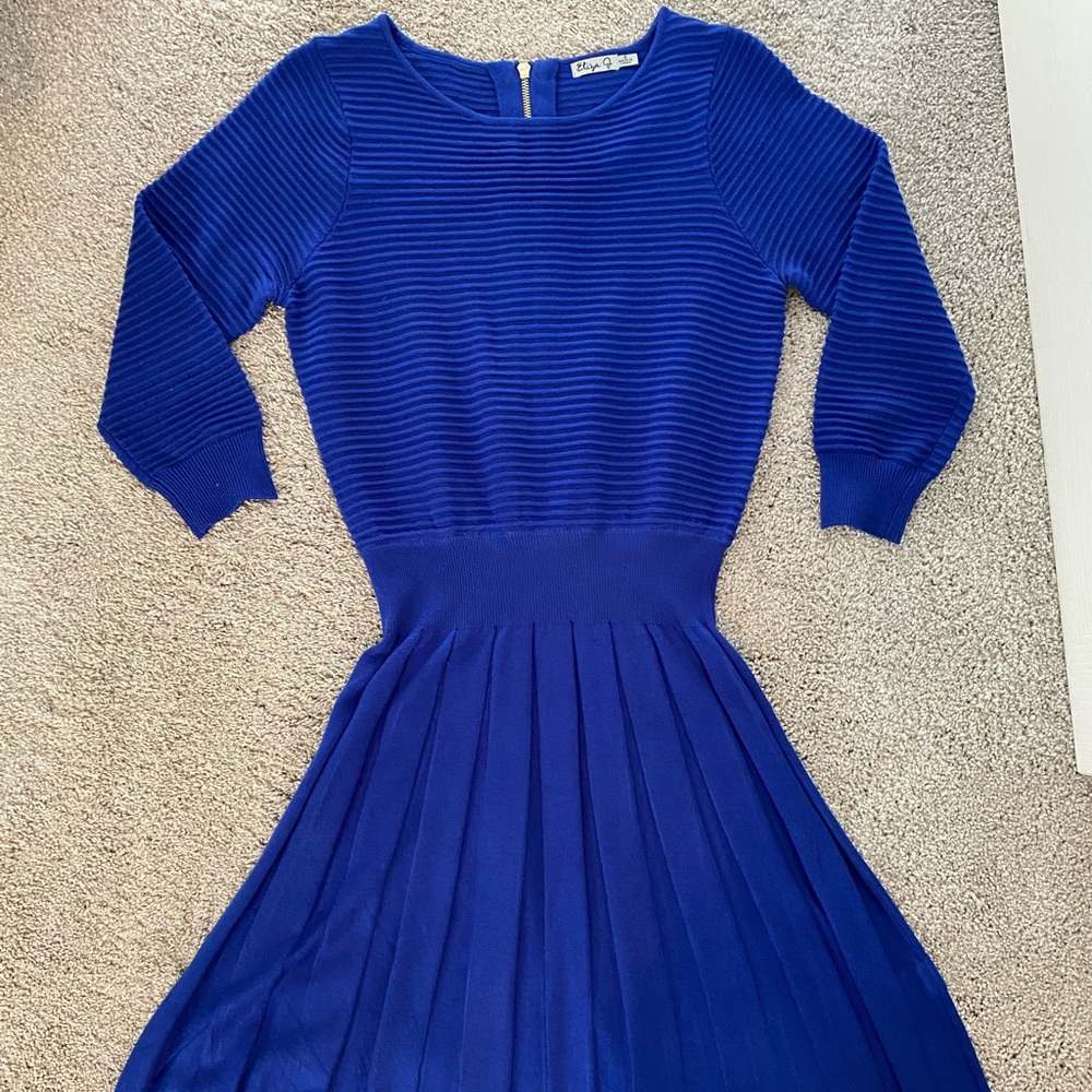 Eliza J Cobalt Blue Sweater Style Dress